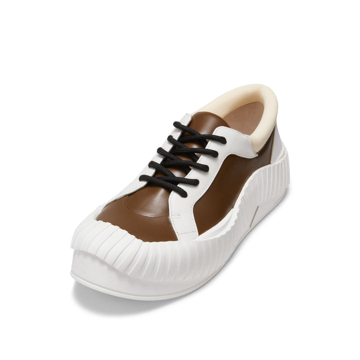 Lost In Echo Irregular Wavy Edge Thick-Soled Casual Sneaker Brown