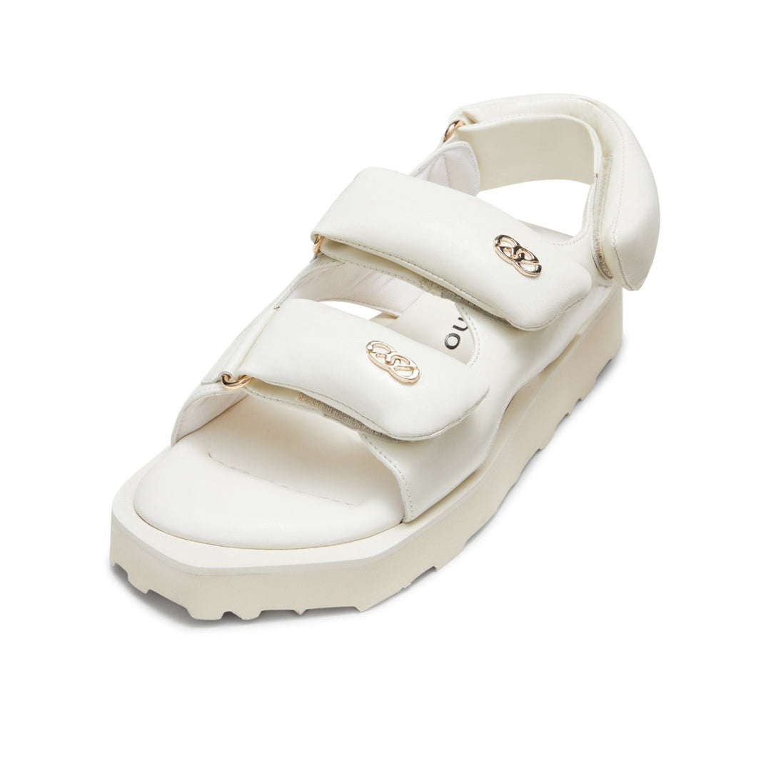 Lost In Echo Faceted Padded Double-Strap Sandal White