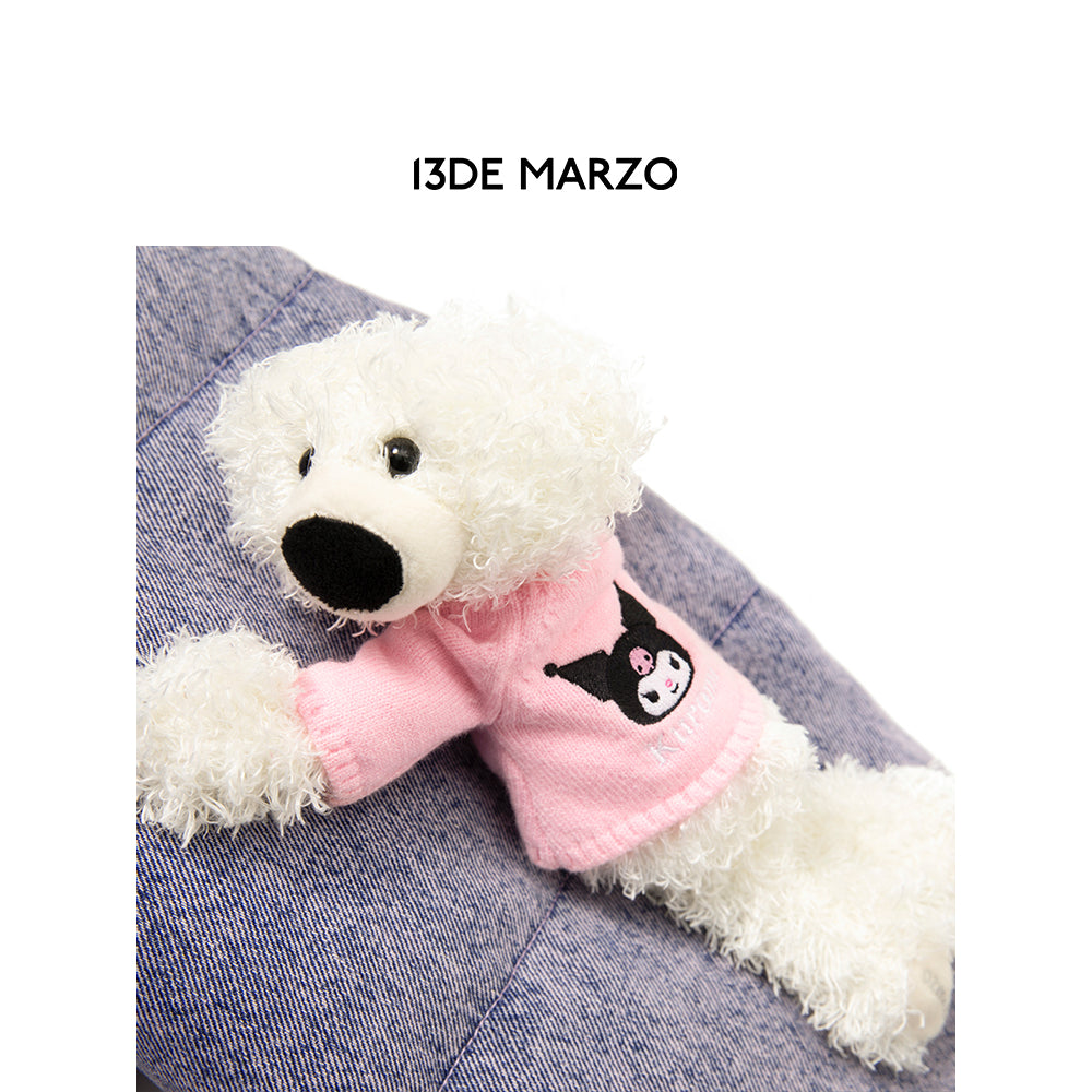 13De Marzo X Kuromi Bear Washed Denim Down Jacket Purple - Mores Studio