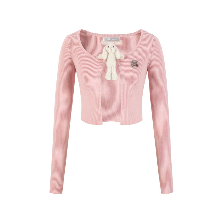 13De Marzo Doozoo Bear Buckle Cardigan Pink