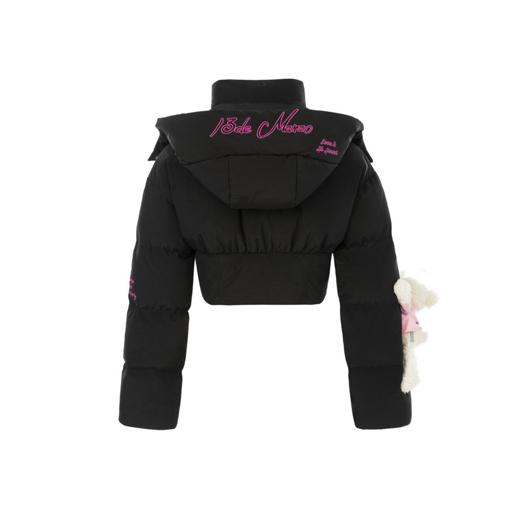 13De Marzo X Hello Kitty Bear Short Down Jacket Black - Mores Studio