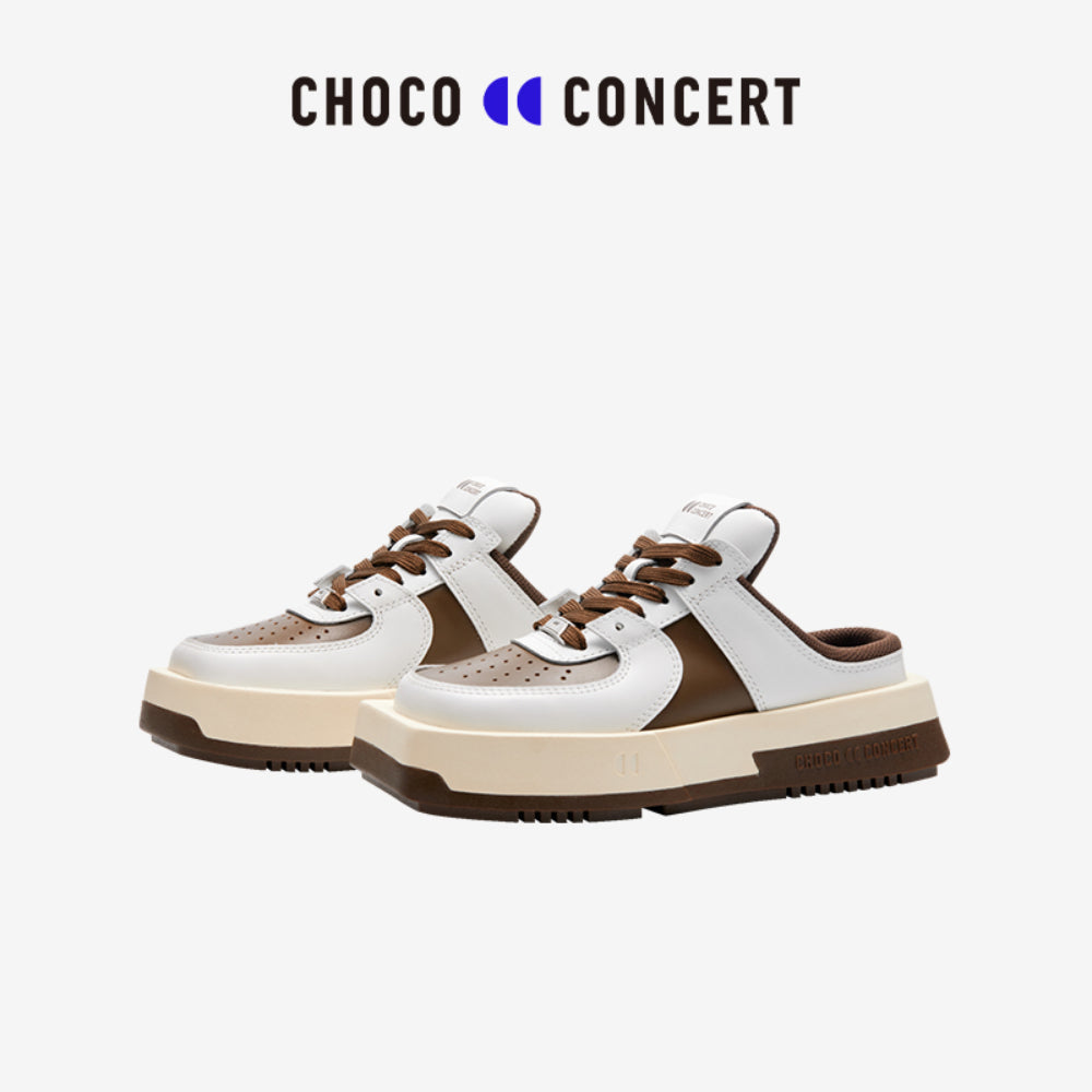 Choco Concert Mis-Matched Square Toe Slip On Brown - Mores Studio