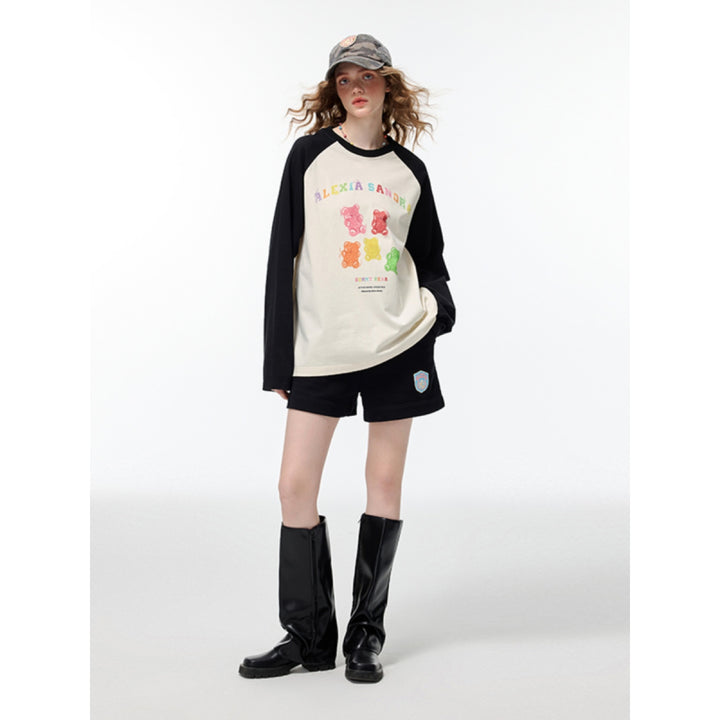 Alexia Sandra Gummy Bears Raglan L/S Tee Black - Mores Studio