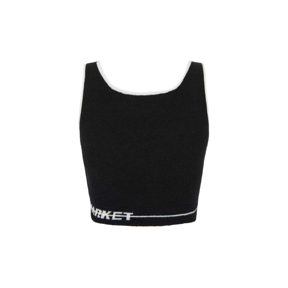 Weird Market Basic Logo Knit Vest Black - Mores Studio