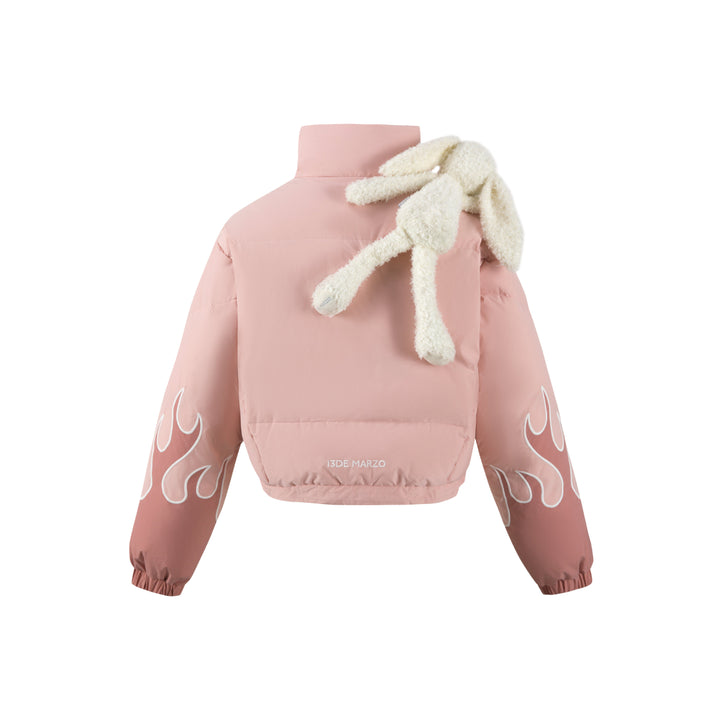 13De Marzo Plush Rabbit Flame Down Jacket Pink - Mores Studio