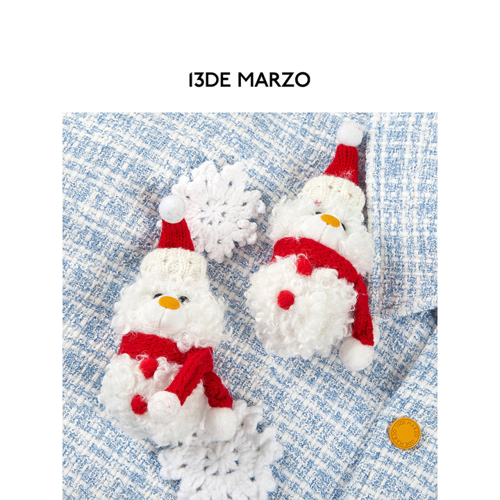 13De Marzo Christmas Snowman Bear Shirt Blue - Mores Studio