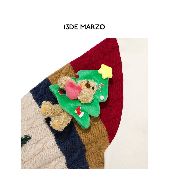 13De Marzo Christmas Luminous Heart Bear Hoodie - Mores Studio
