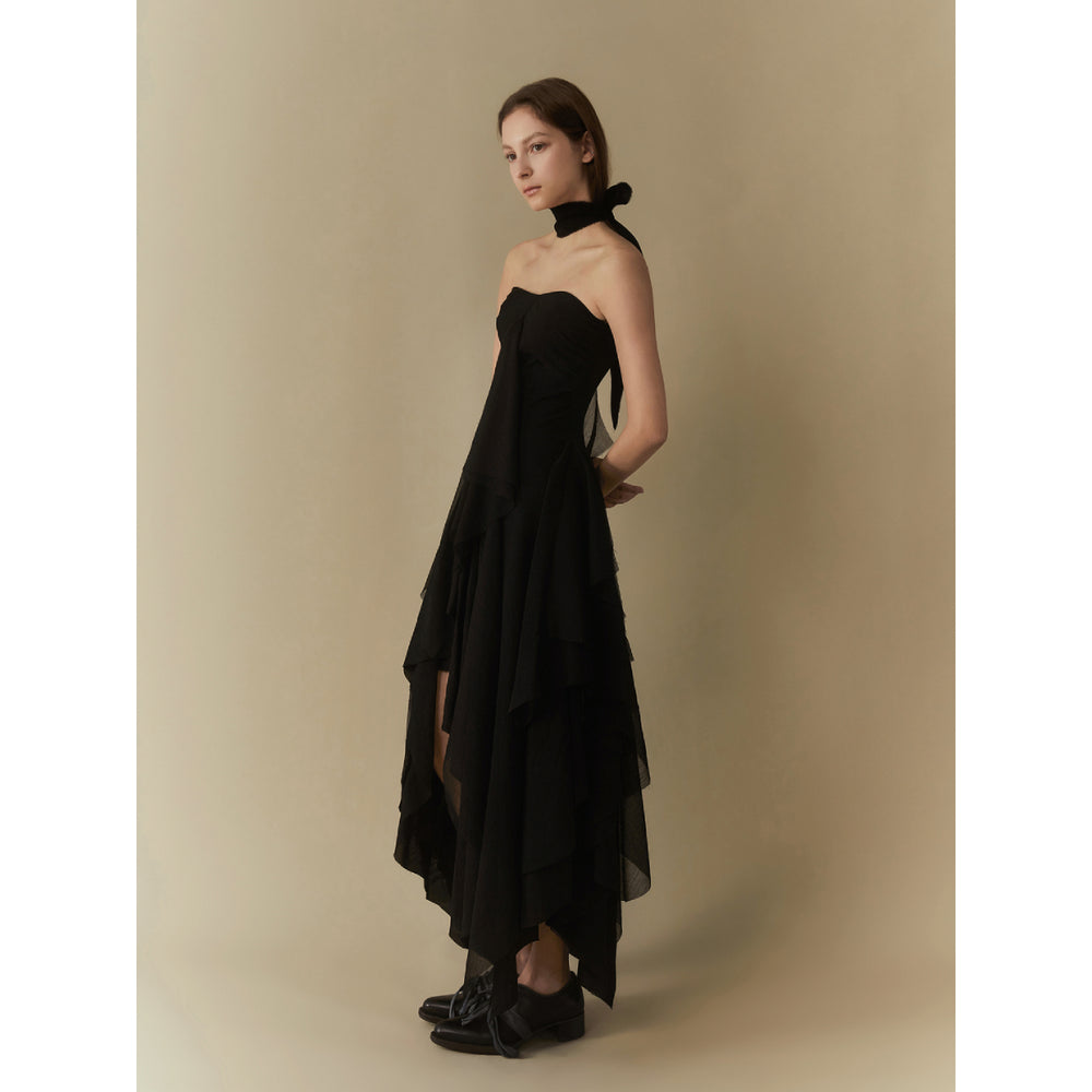 Elywood Black Layering Bandeau Dress - Mores Studio