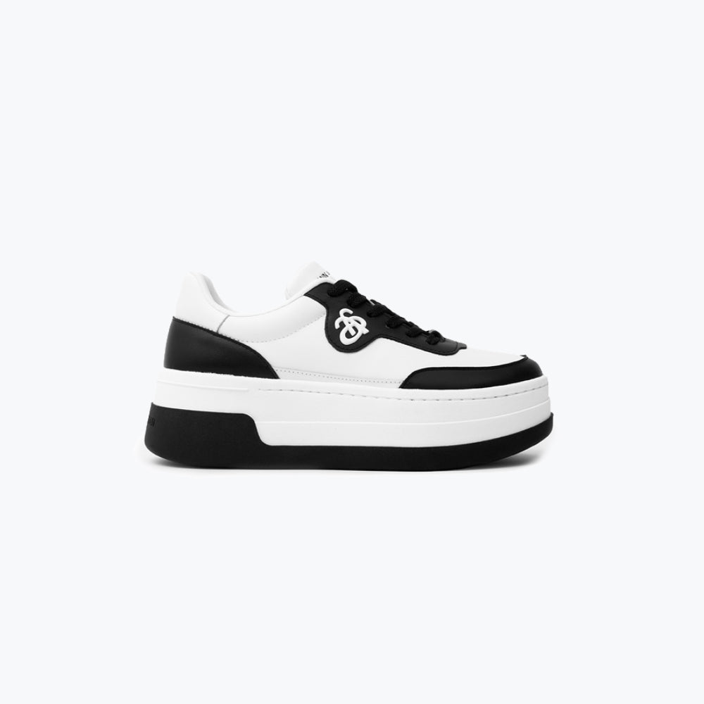 Ann Andelman Logo Heel Platform Sneaker Black
