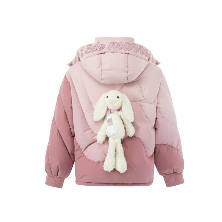 13De Marzo Gradient Line Hooded Down Jacket Pink - Mores Studio