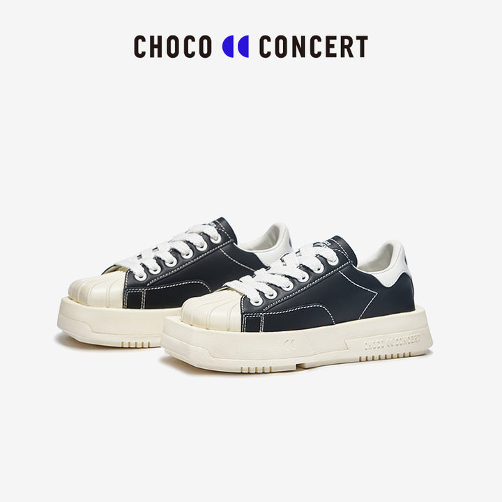 Choco Concert Mis-Matched Shell Toe Sneaker Black - Mores Studio