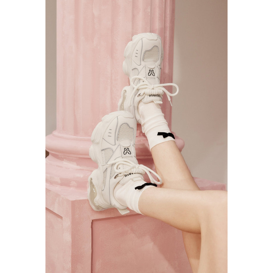 SugarSu Butterfly Bubble Sole Clunky Sneaker White