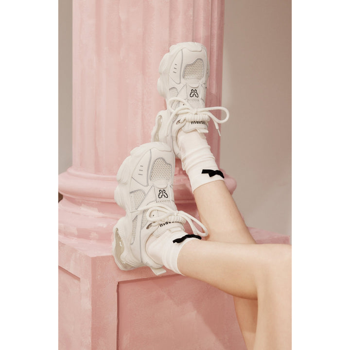 SugarSu Butterfly Bubble Sole Clunky Sneaker White