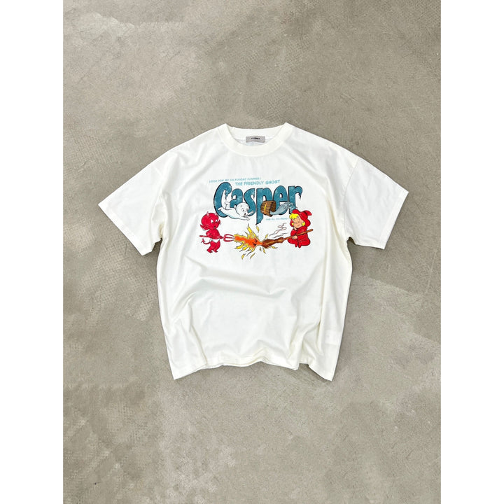 Purey Casper Cartoon Printed T-Shirt White