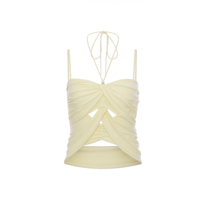 Rocha Roma French-Style Butterfly Pleated Camisole Vest