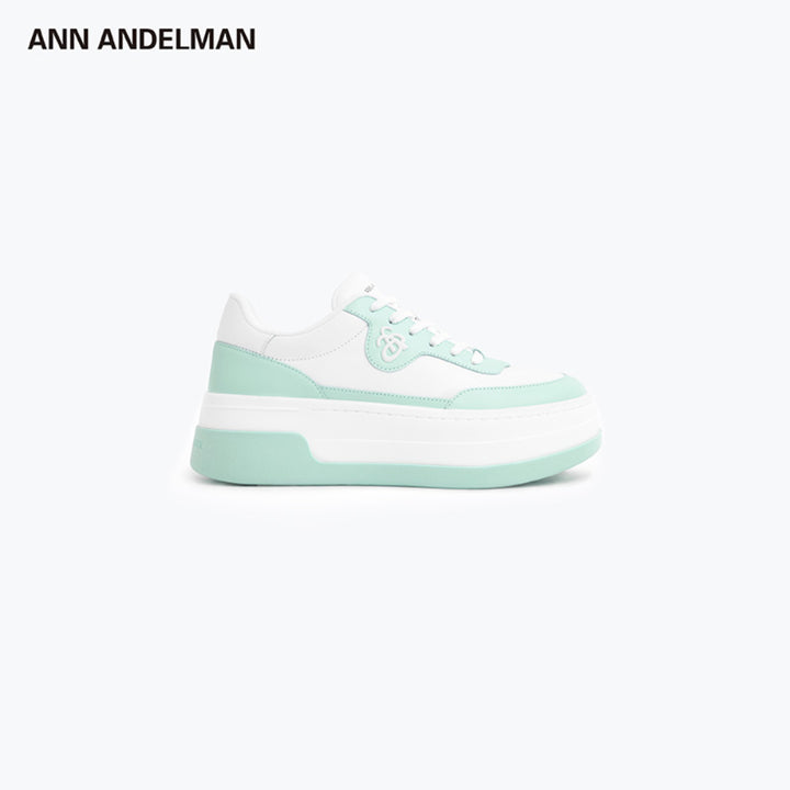 Ann Andelman Logo Heel Platform Sneaker Mint Green
