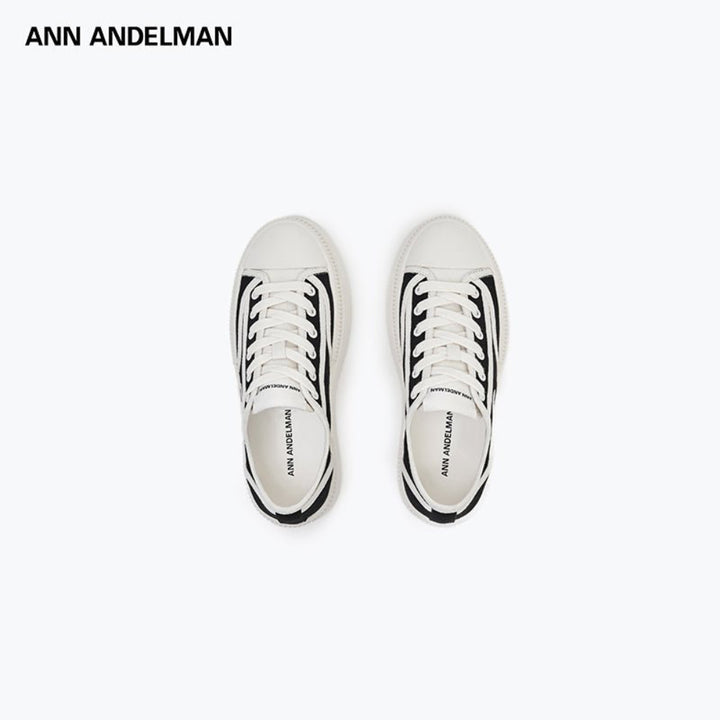 Ann Andelman Classic Court Platform Canvas Sneaker Black