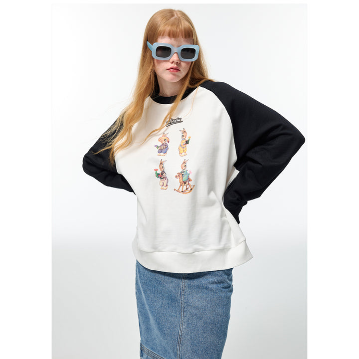 Alexia Sandra Four Rabbits Raglan Sweater Black - Mores Studio