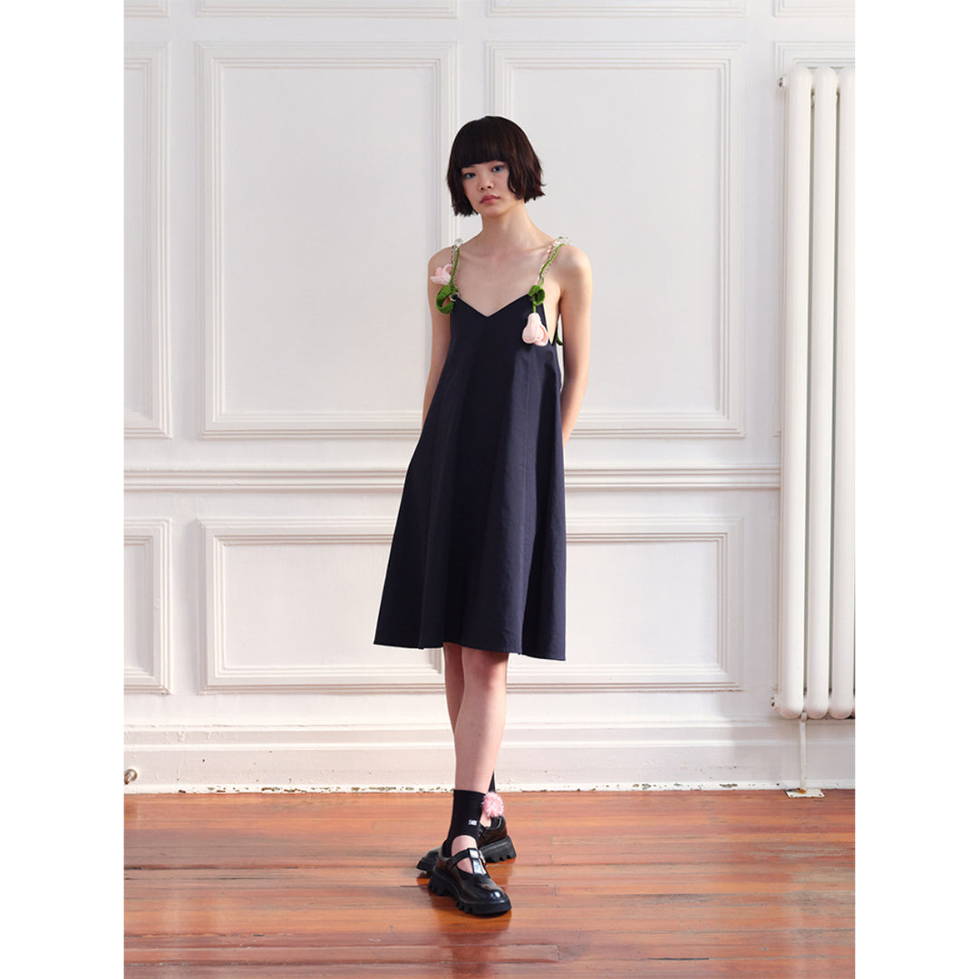 5MIN Tulip Sling Long Dress Navy Blue - Mores Studio