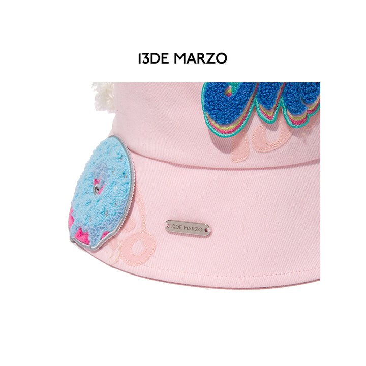 13De Marzo Velcro Badges Bucket Hat Pink