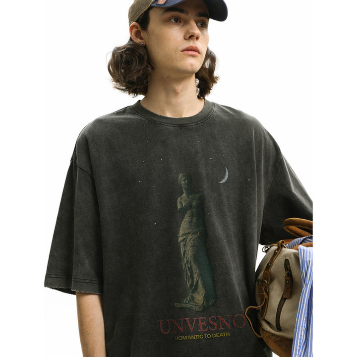 Unvesno Printed Venus Distressed T-Shirt