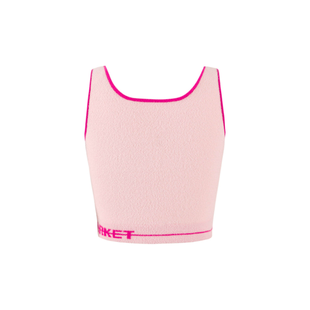 Weird Market Basic Logo Knit Vest Pink - Mores Studio