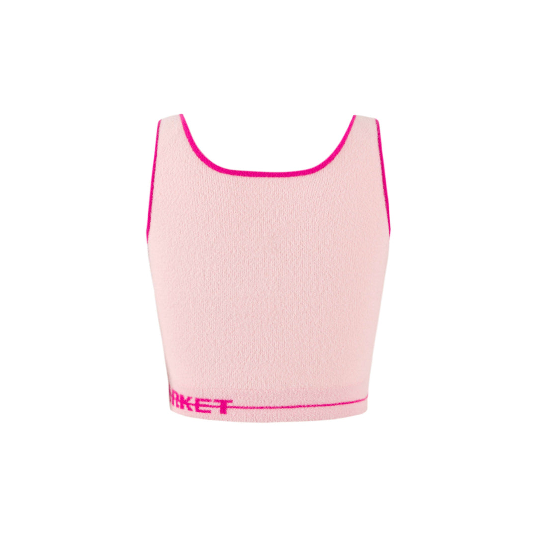 Weird Market Basic Logo Knit Vest Pink - Mores Studio