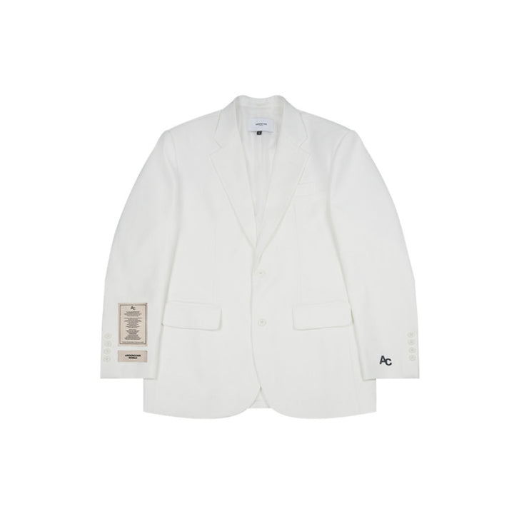 ARDENCODE Patchwork Oversize Suit Blazer White - Mores Studio