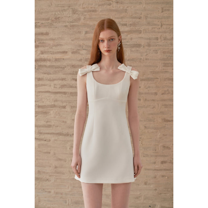 Ester Hsu Bow Knot Mini Dress White