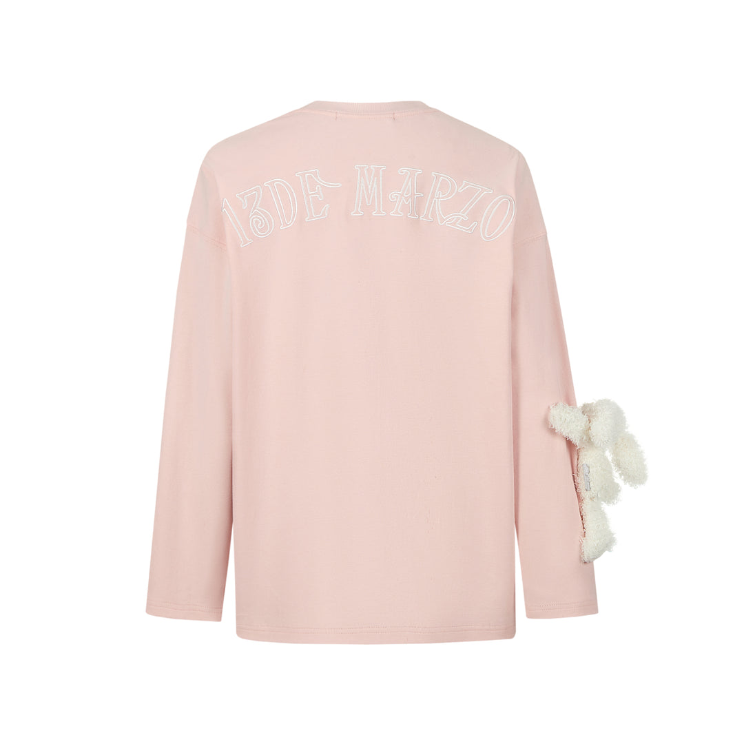 13De Marzo Doozoo Sleeve Bear L/S T-Shirt Pink