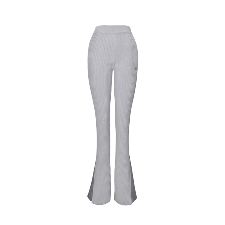 NotAwear Ice Silk Stretch Knitted Flare Pants Grey