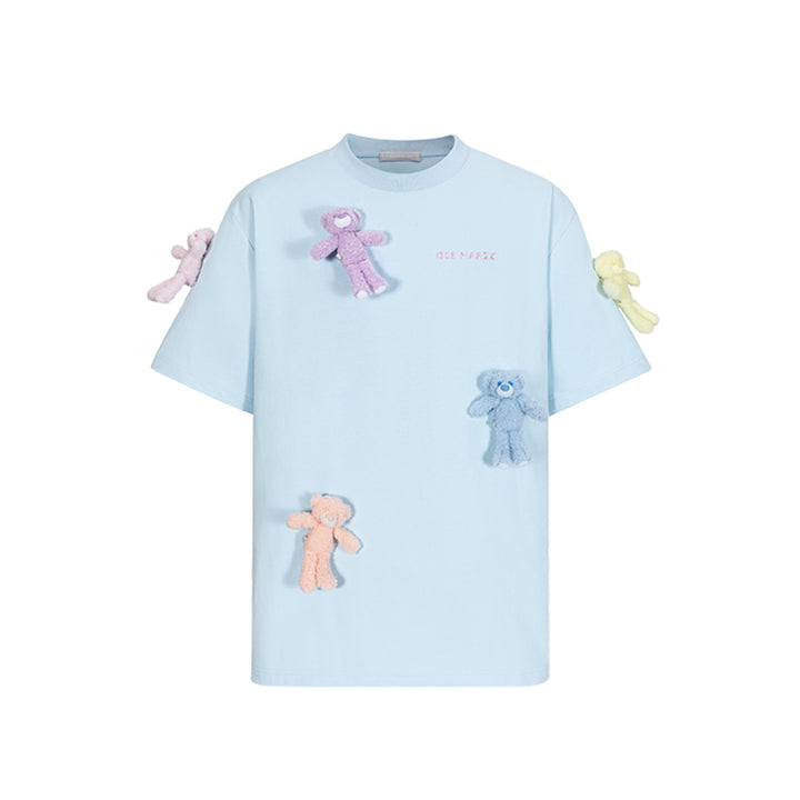 13De Marzo Plush Rainbow Bears T-Shirt Blue