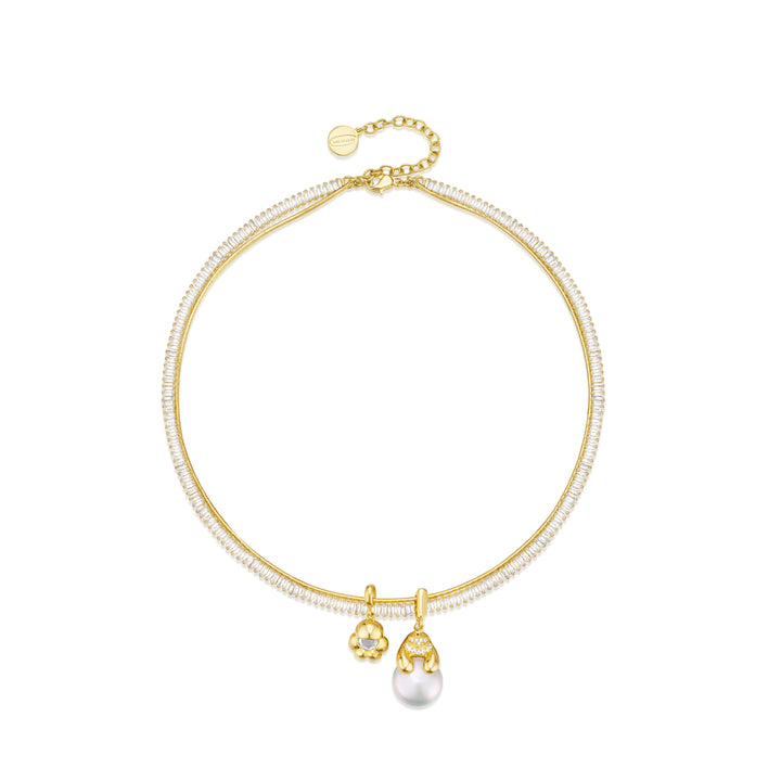 Lost In Echo Yetti Double-Layer Pearl Necklace Gold
