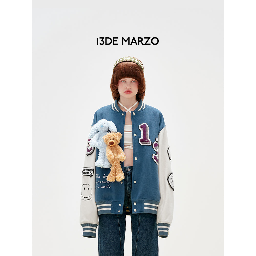 13De Marzo Dollzoo Varsity Jacket Blue - Mores Studio