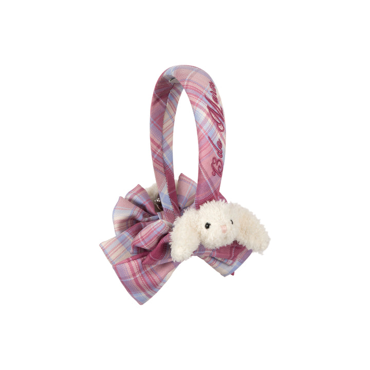 13De Marzo Dooozoo Plaid Bow Hair Band Pink