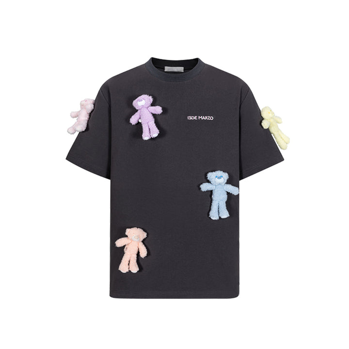 13De Marzo Plush Rainbow Bears T-Shirt Dark Gray