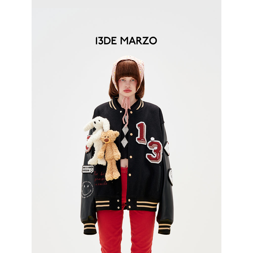 13De Marzo Dollzoo Varsity Jacket Black - Mores Studio