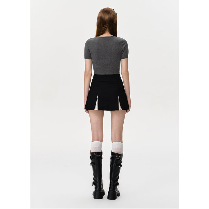 13De Marzo Doozoo Hollow Out Knit Top Dark Gray