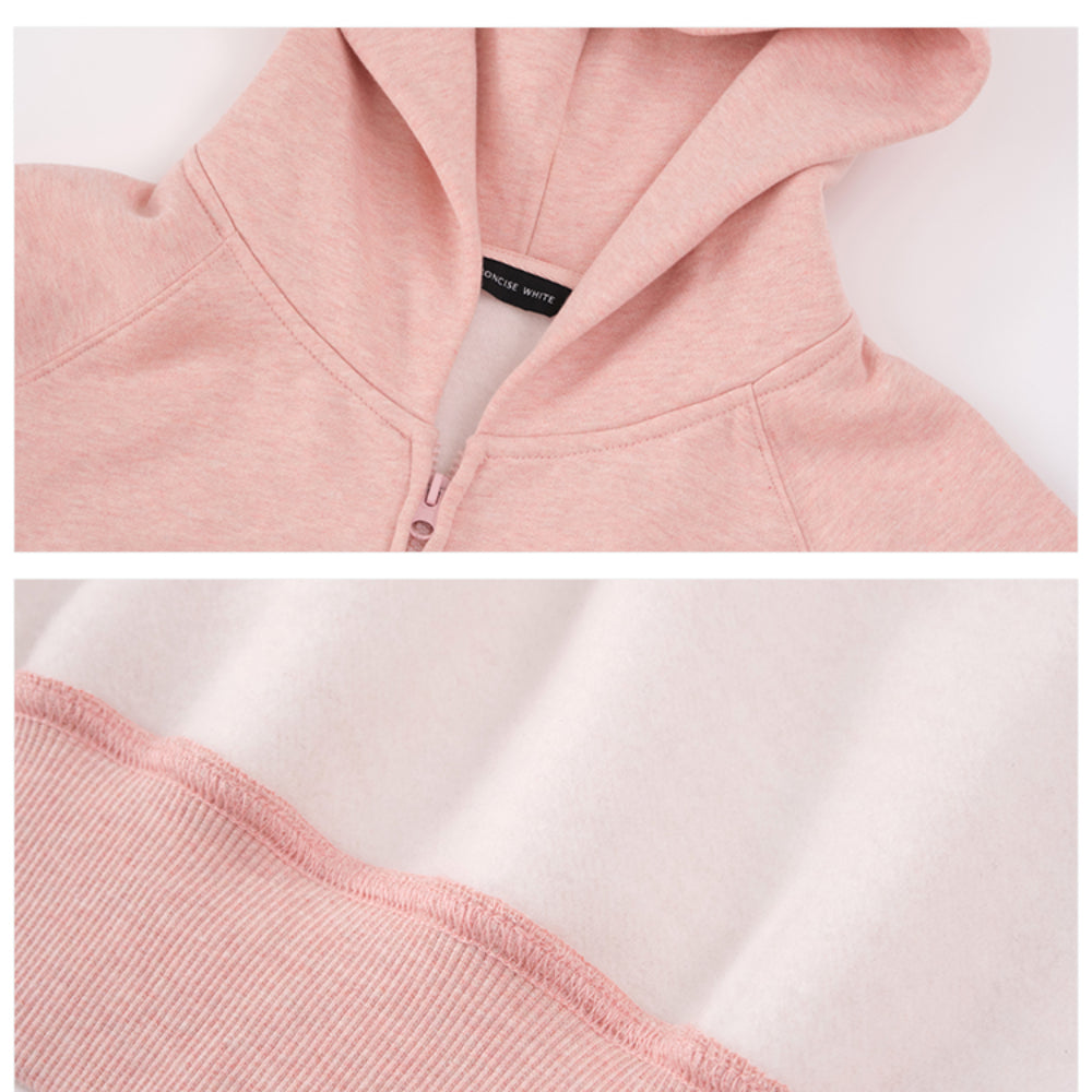 Concise-White Back 97 Logo Zip Up Hoodie Pink - Mores Studio