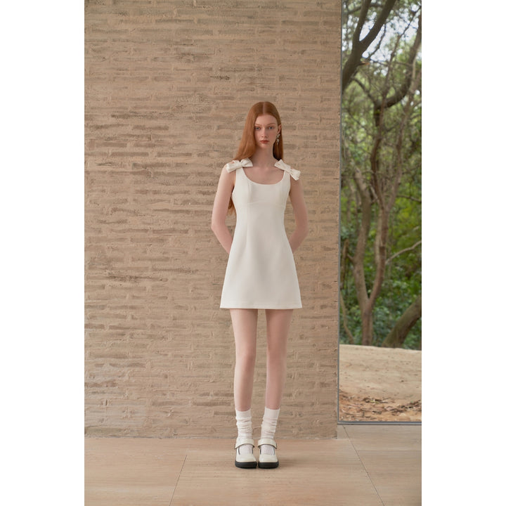 Ester Hsu Bow Knot Mini Dress White