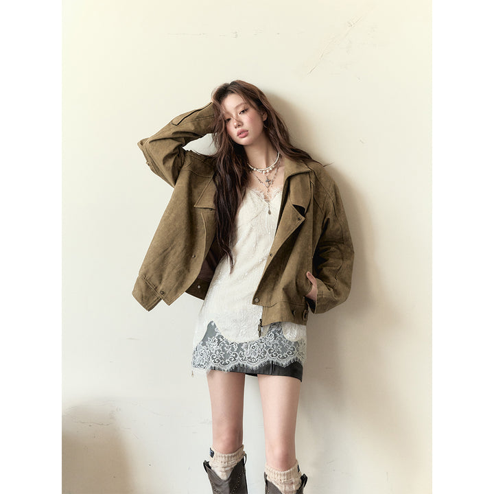 Via Pitti Vintage Rivet Locomotive Loose Jacket Khaki