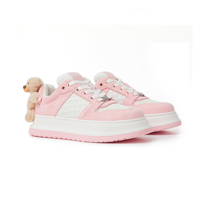 13De Marzo Plush Bear Thick-Soled Sneaker Pink