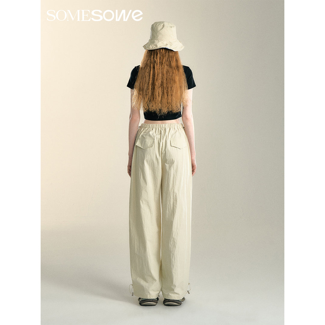 SomeSowe Cool Drawstring Cargo Pants Cream