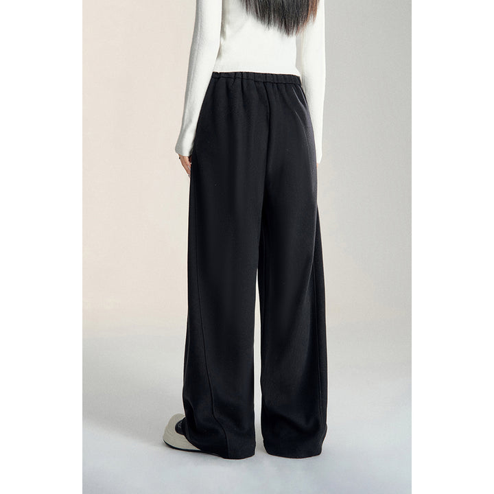 MacyMccoy Chenille Draped Wide-Leg Pants Black