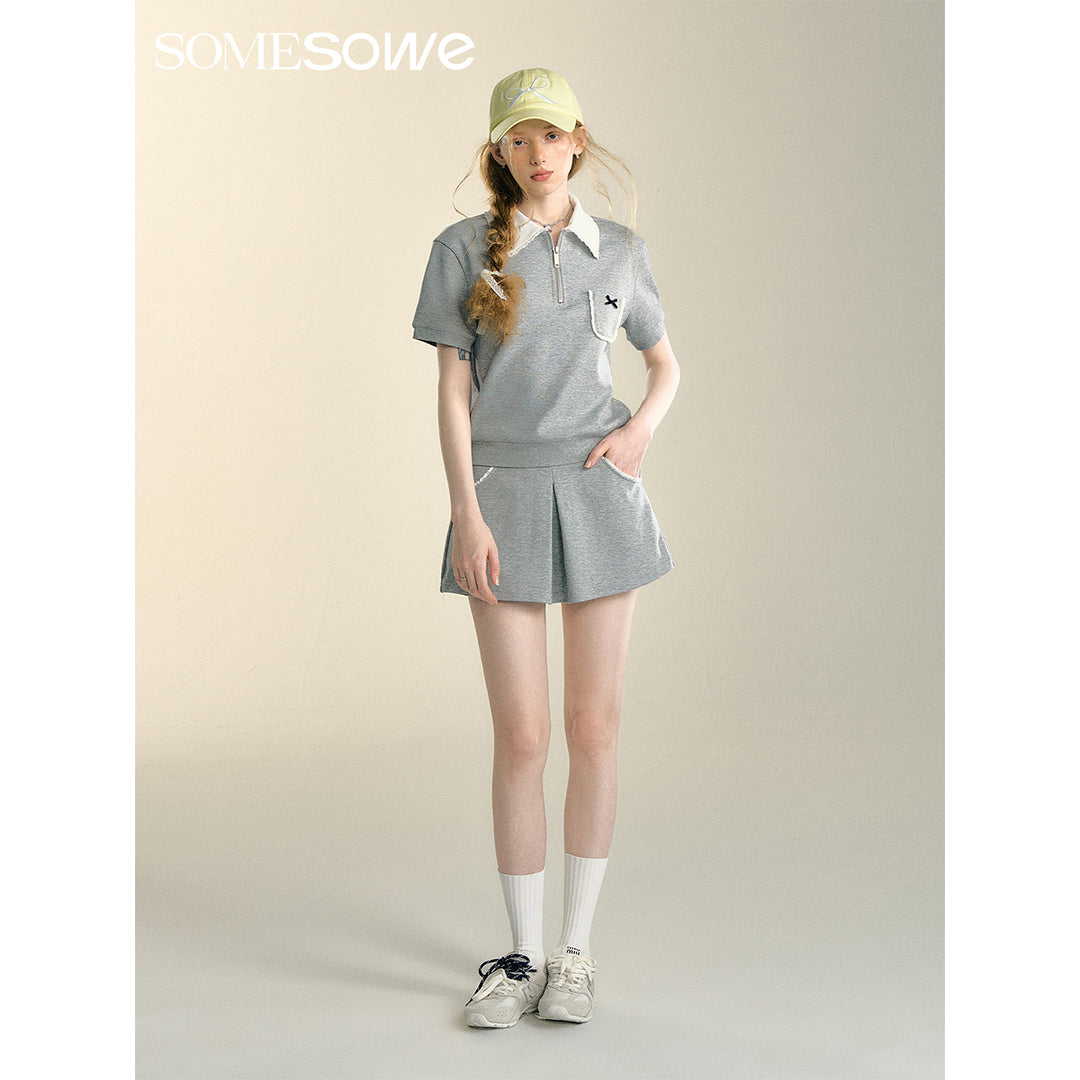 SomeSowe Sweet Girl Bow Short Sleeve Top