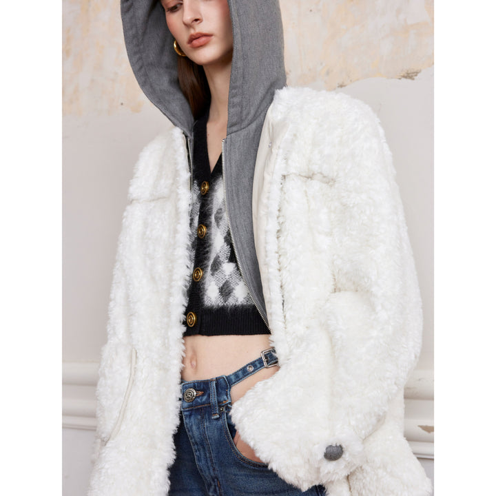 Rocha Roma Fake-2-Piece Detachable Down Jacket White - Mores Studio