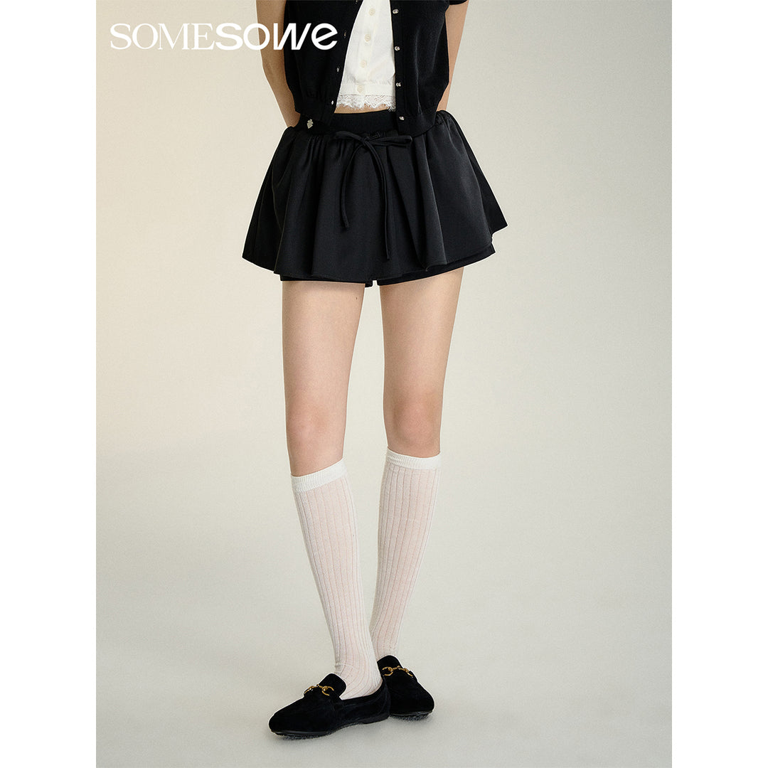 SomeSowe 3D A-Line Puffy Skirt Shorts Black