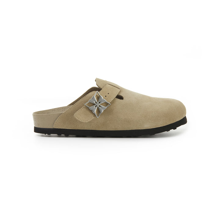 Trapar Waves Suede Casual Slip On Birkenstock Khaki Grey