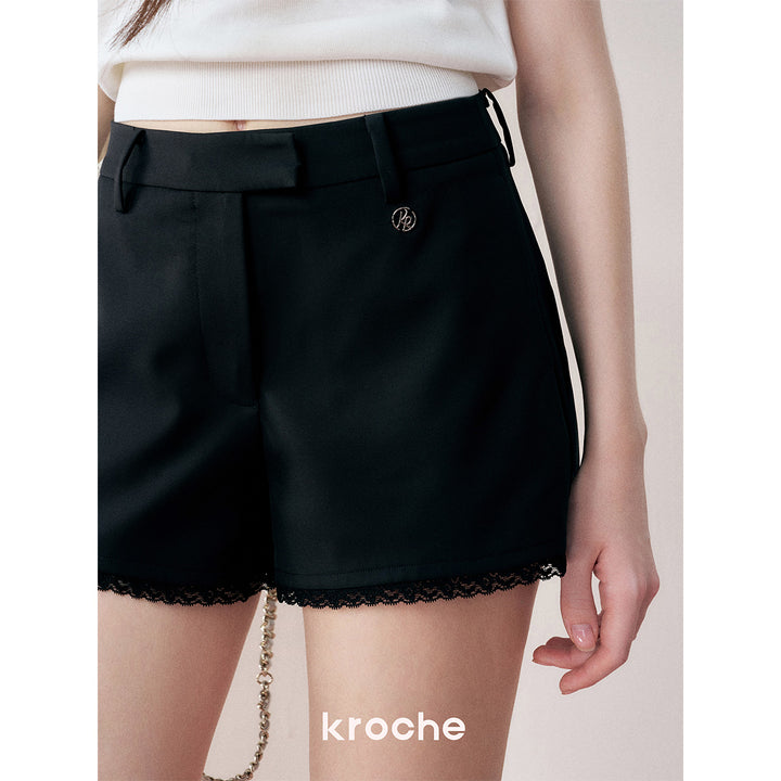Kroche Lace Edge Suit Short Black