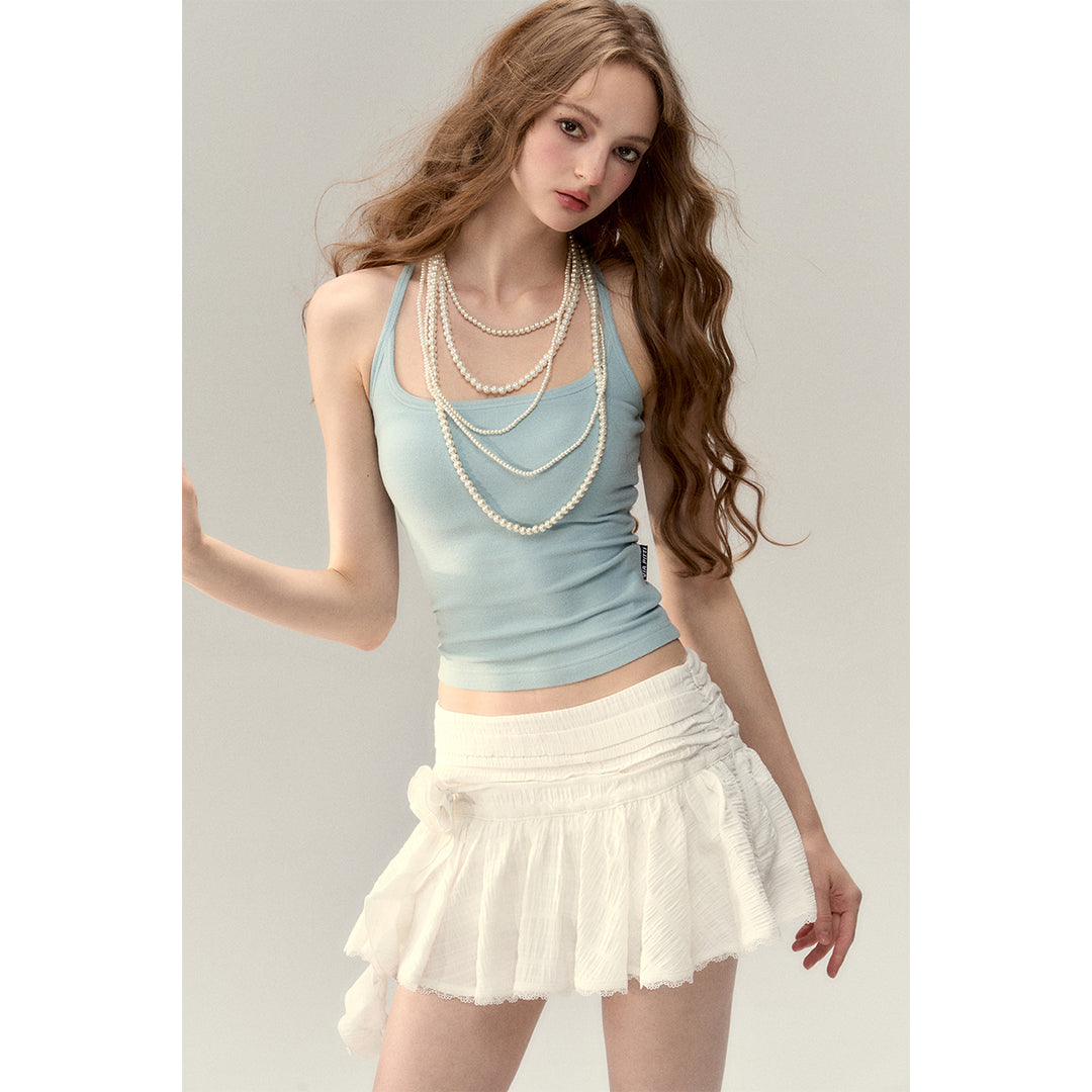 Via Pitti Detachable 3D Lace Rose Mini Skirt White - Mores Studio